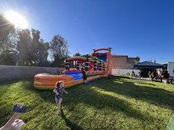 20ft203 1687238153 20ft Tropical Paradise Slide with attached Slip & Slide