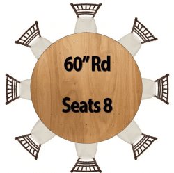 60 round wood seats 8 1695064879 60" Round Wooden Table