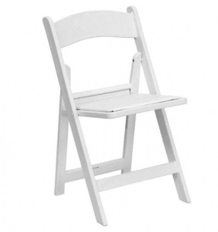 White Padded Folding Chair