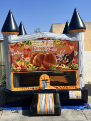 Magic Bounce House with Fall Festival Banner