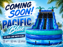 20ft Pacific Blue Dual Lane Waterslide WET